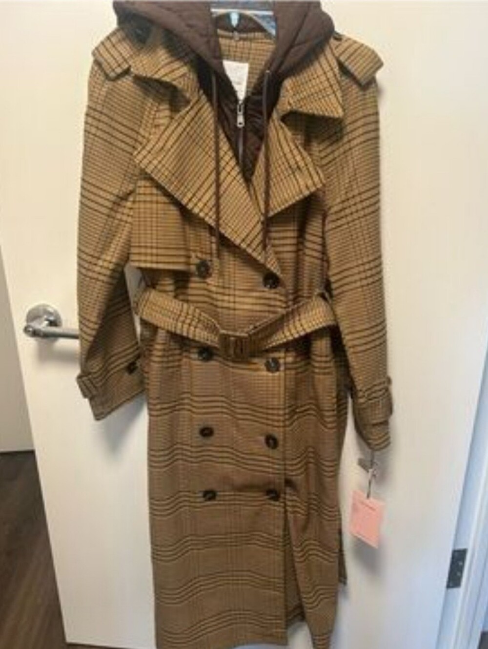 Avec Les Filles “With the girls” Plaid Trench Jacket/Coat Size Large